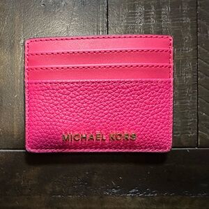 Michael Kors electric pink jet set travel wallet with ID slot. New with tags.